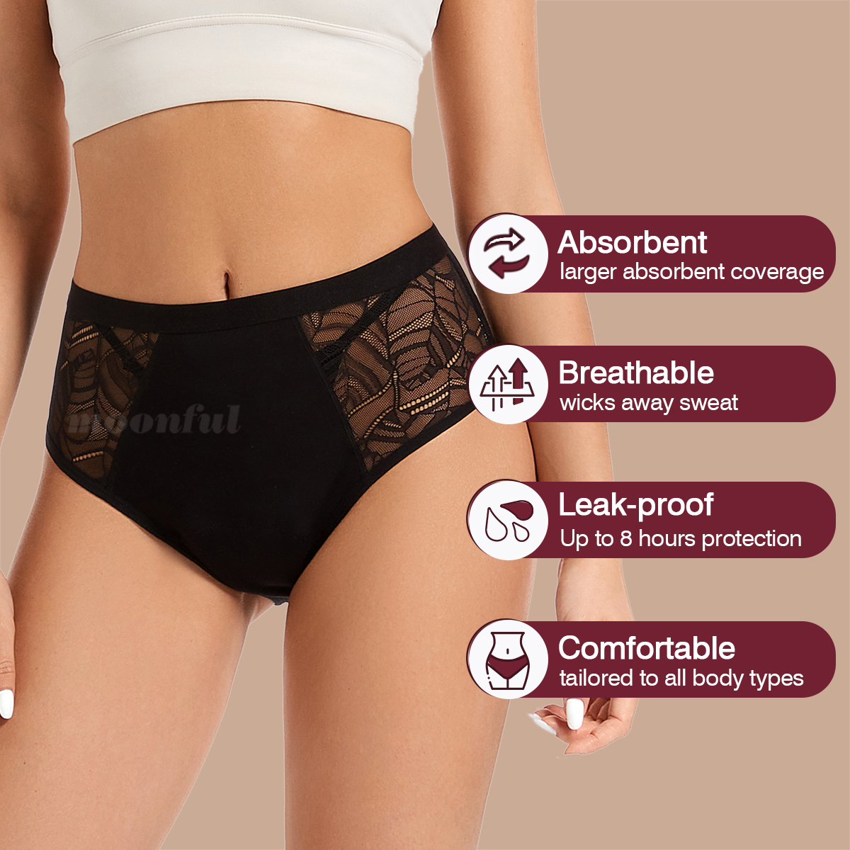 Moonful Women's Menstrual Pant - Period Panty Absorbent avis et prix