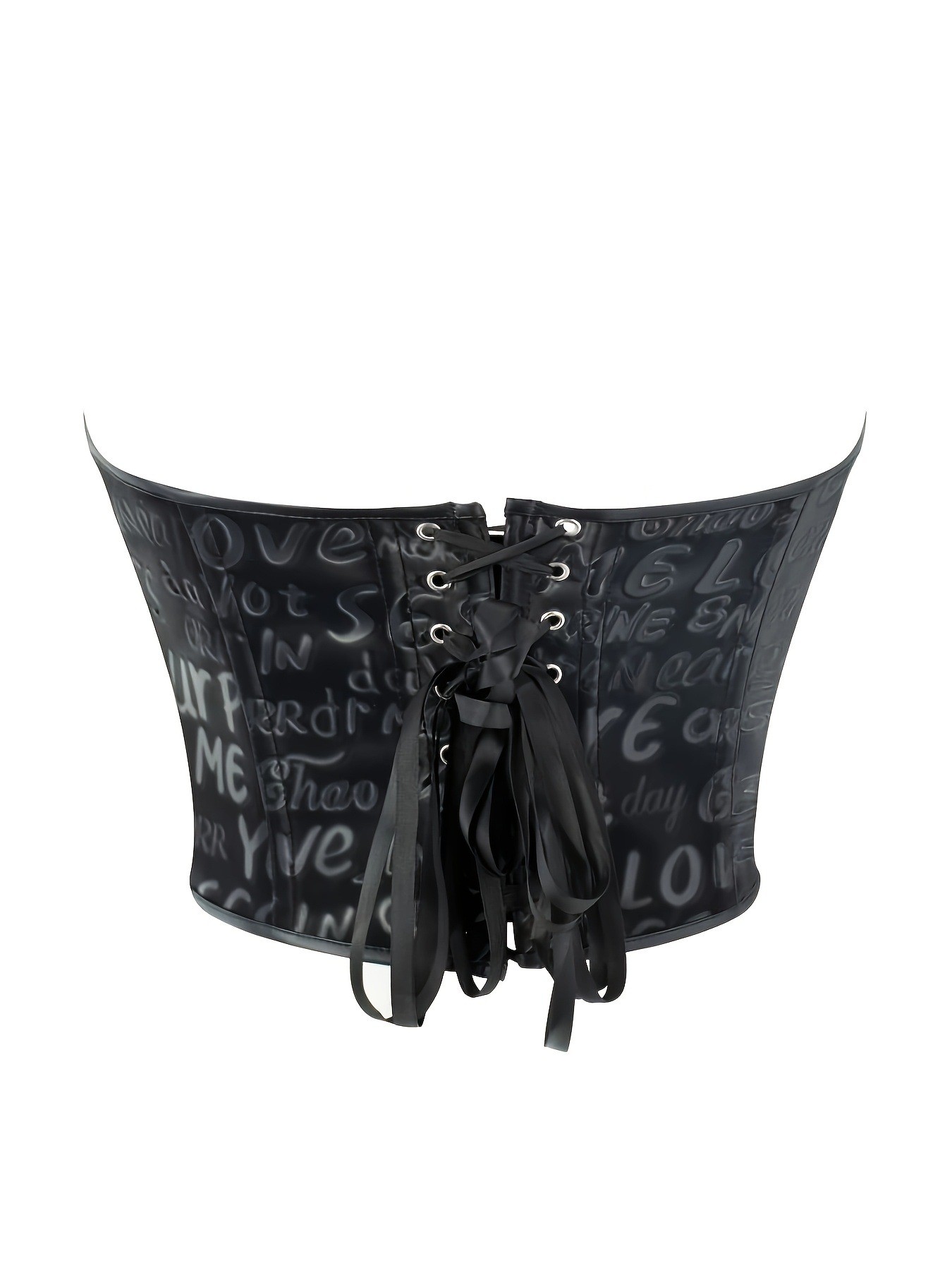 Black letter printed strapless - Corset Waist Cinch avis et prix