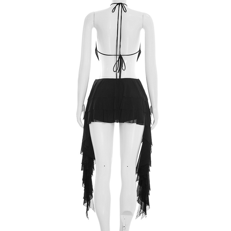 Women Sexy Solid Mesh 2 Piece  - Cami Top Lace avis et prix