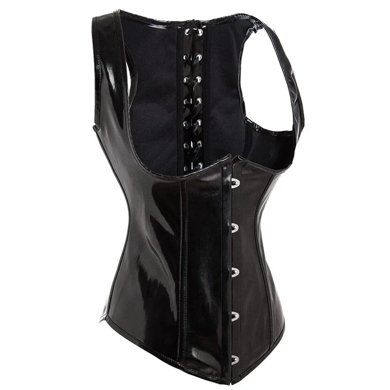 Black PU Leather Corset Gothic - Corset Waist Cinch avis et prix