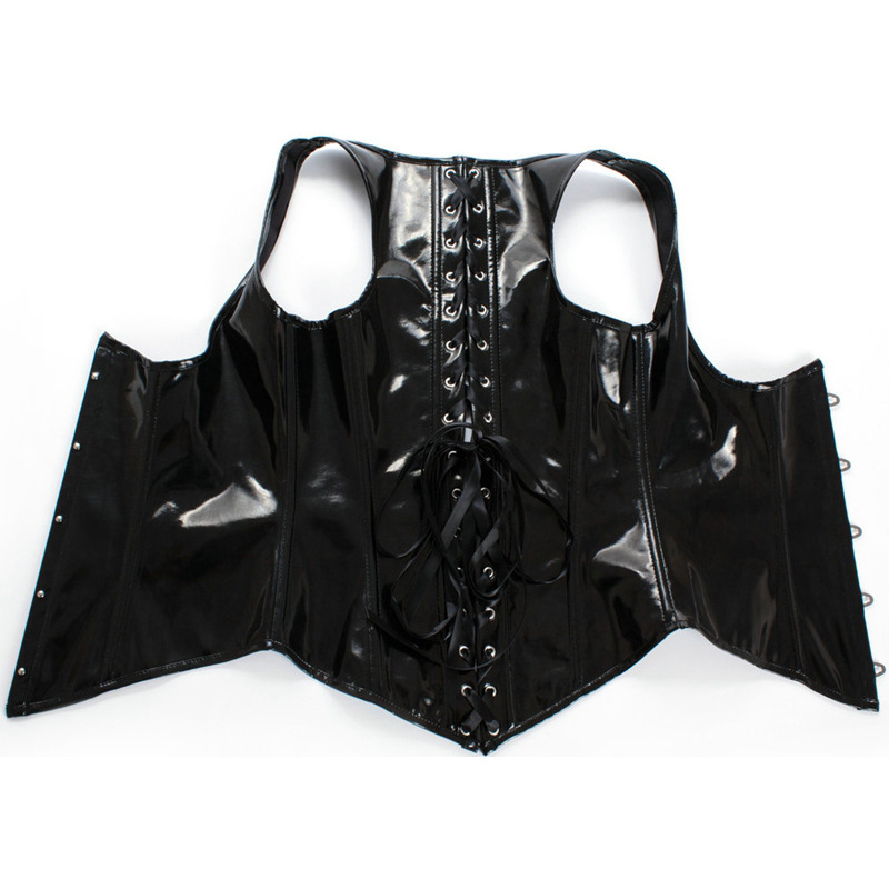 Black PU Leather Corset Gothic - Corset Waist Cinch avis et prix