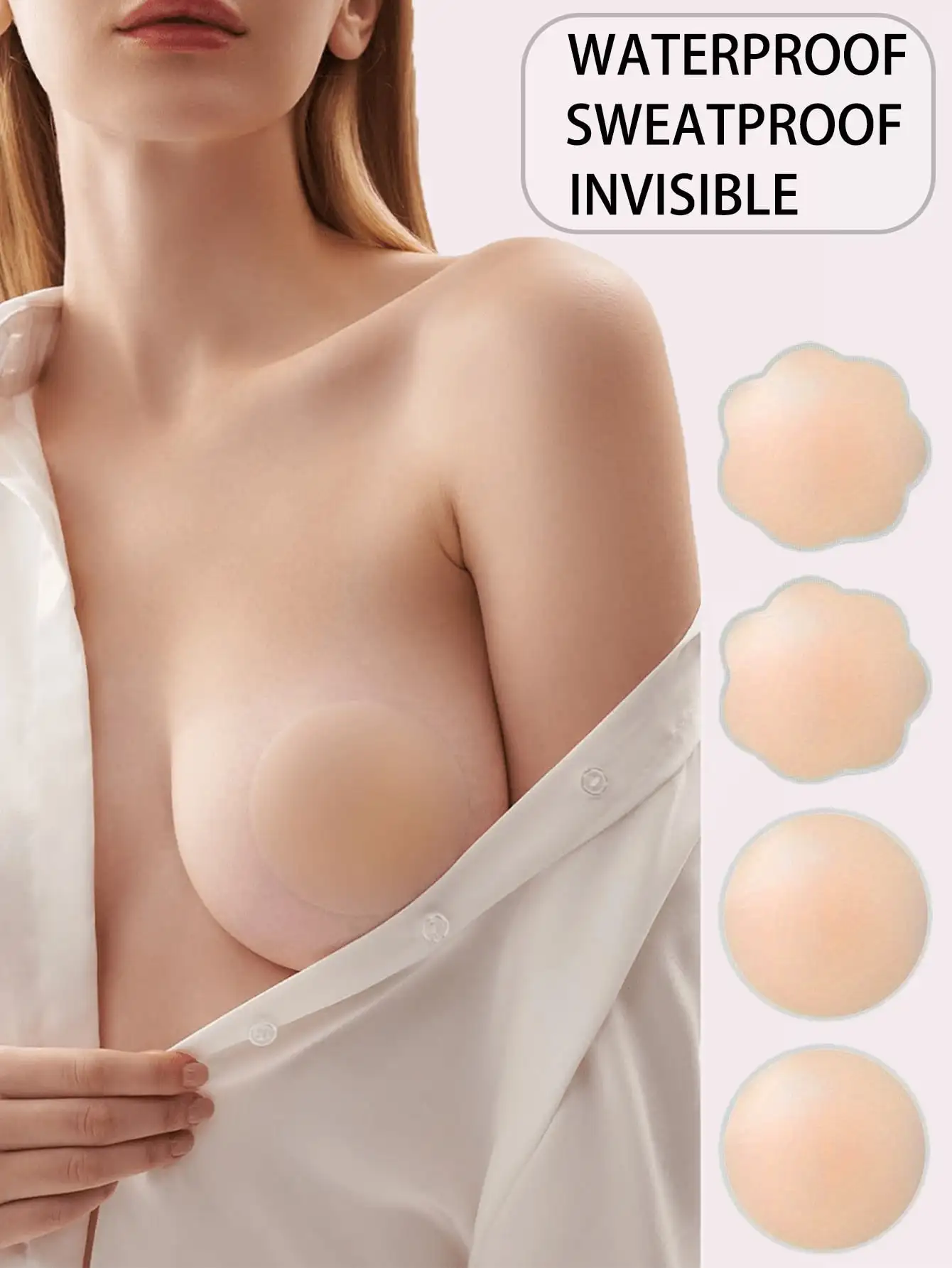 12 Reusable Seamless Silicone  - Silicone Bra Adhesive avis et prix