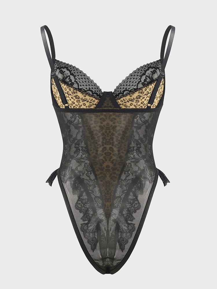 Sexy Lace Leopard Pattern Body - Shapewear Bodysuit Firm avis et prix