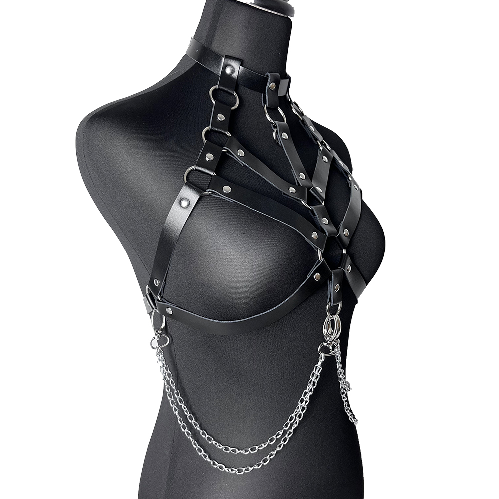 Chain with Leather Lingerie Wo - Garter Belt Set avis et prix