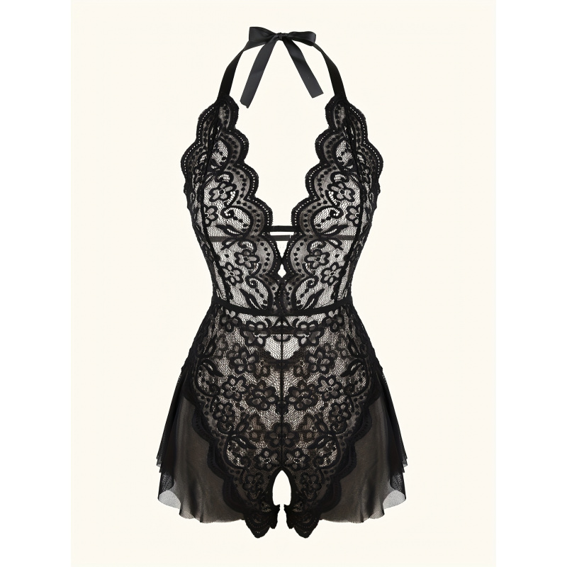 Charming Lace Mesh Teddy, Scal - Lace Teddy Lingerie avis et prix