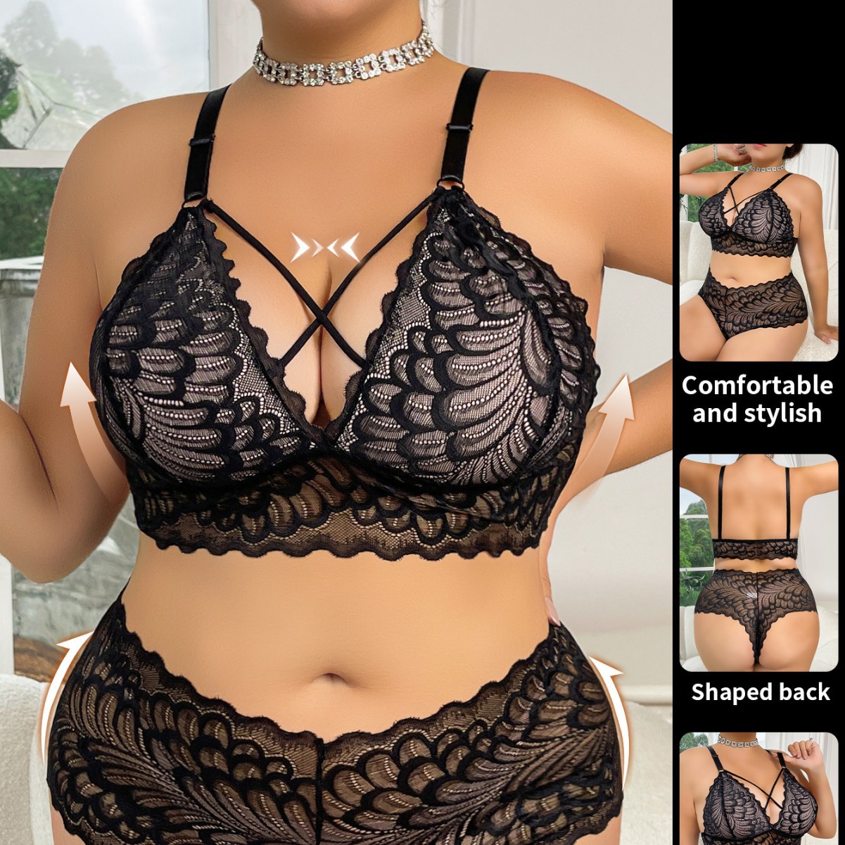 Plus Size Lingerie Set Wire-Fr - Seamless Underwear Women avis et prix