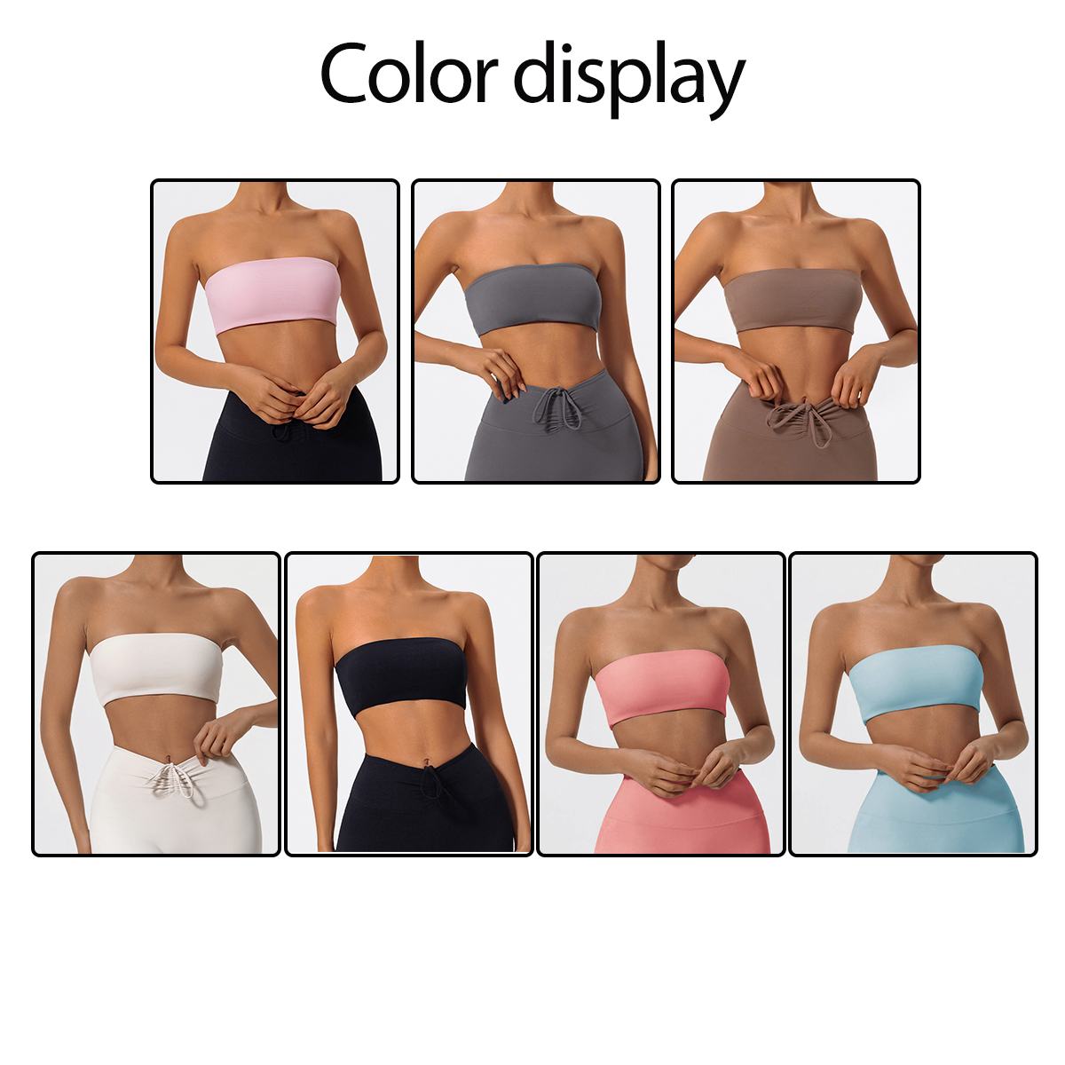 Strapless Sports Bra Gym Crop  - Sports Bra High Impact avis et prix