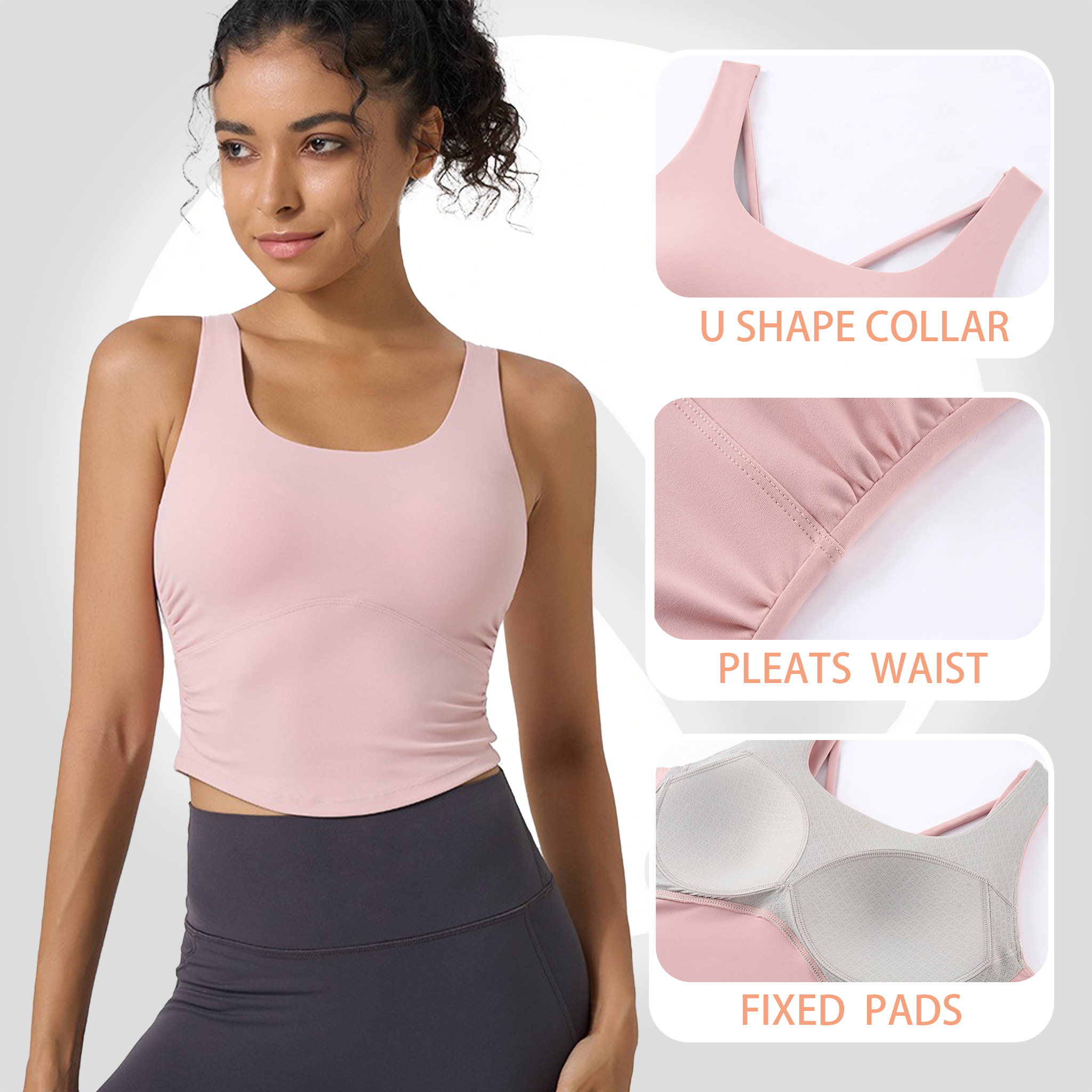 Women's Fixed Cup Yoga Sports  - Sports Bra High Impact avis et prix