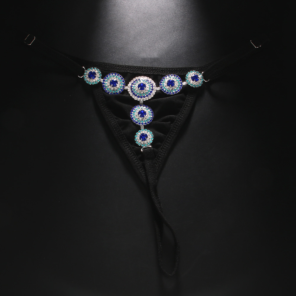 Rhinestone Evil Eye Thong Biki - Thong Bikini Women avis et prix