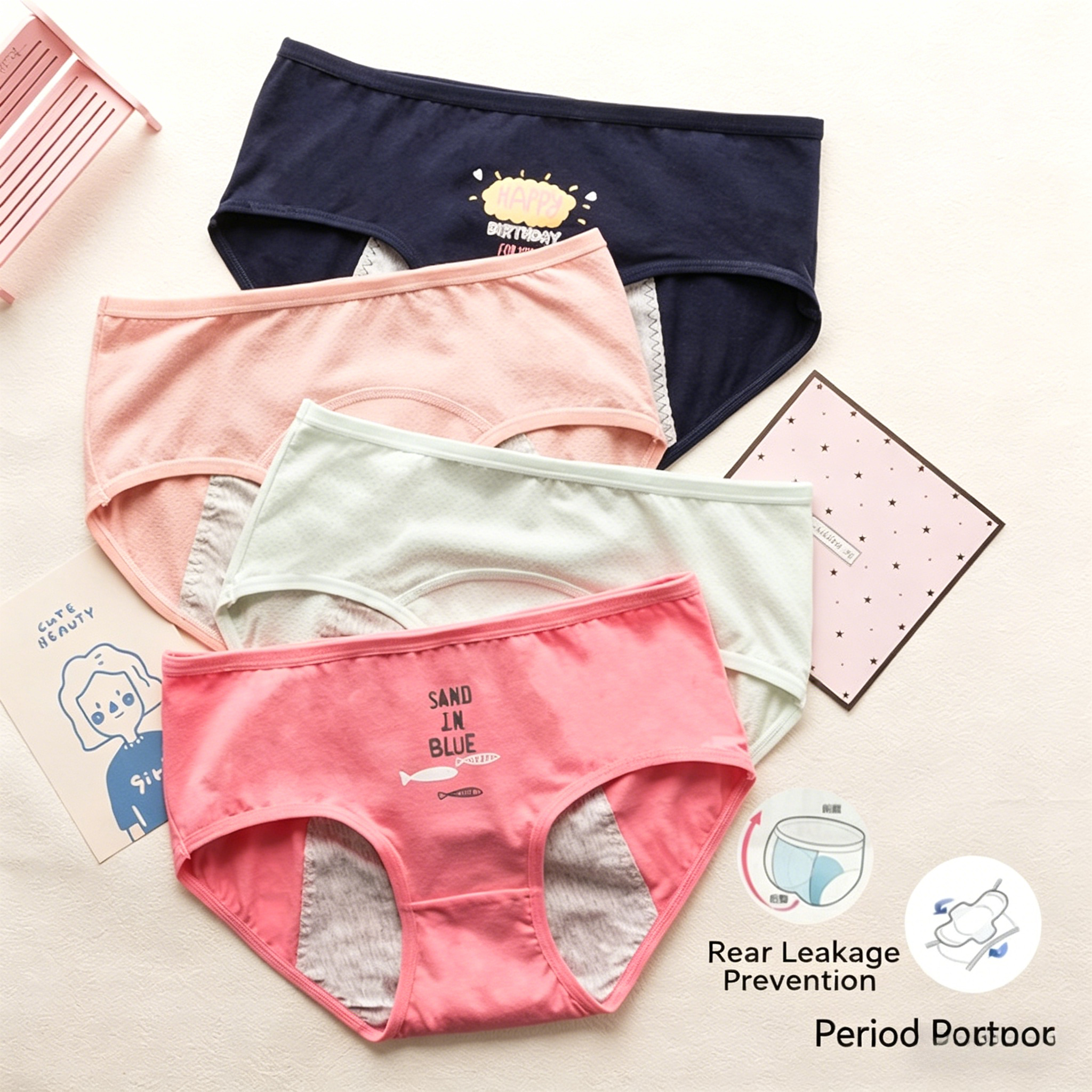 Cute Cartoon Period Underwear  - Period Panty Absorbent avis et prix