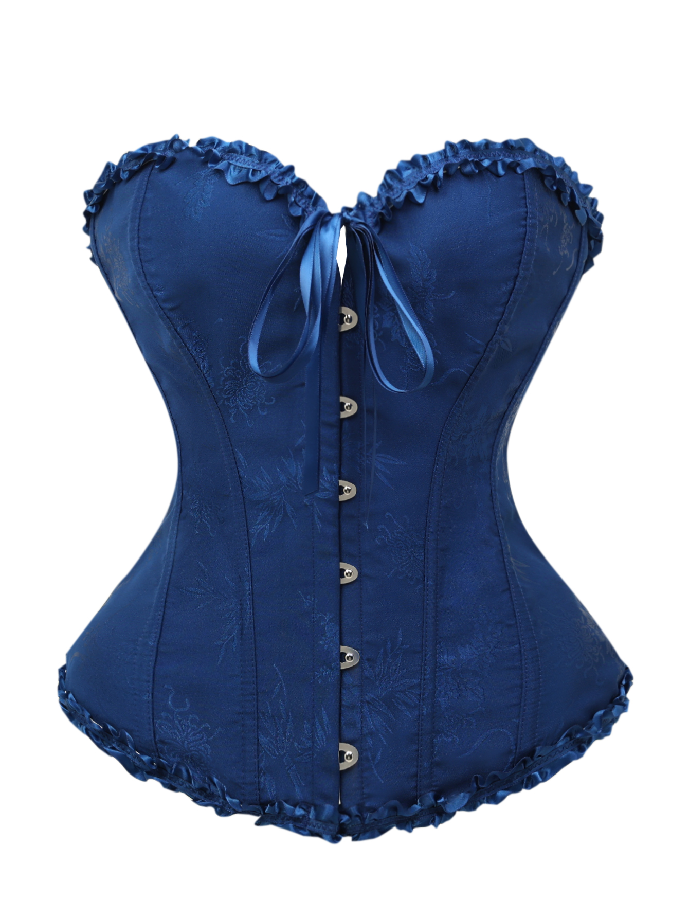 Dark blue jacquard lace edged  - Corset Waist Cinch avis et prix