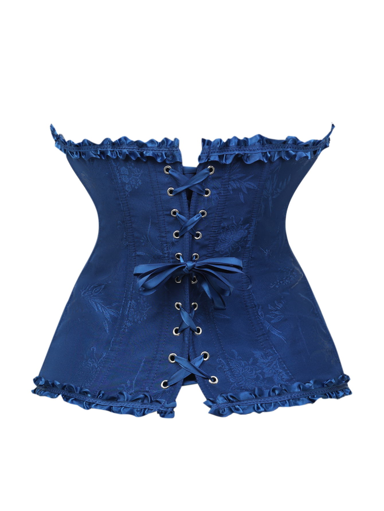 Dark blue jacquard lace edged  - Corset Waist Cinch avis et prix